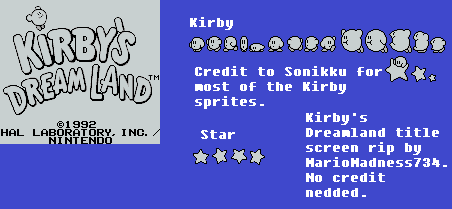 Kirby's Dream Land Game Boy Sprites | Game Boy# | Super Mayhem