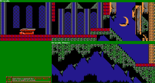 Castlevania Sprites and Level Maps NES | Nes# | Super Mayhem Nes