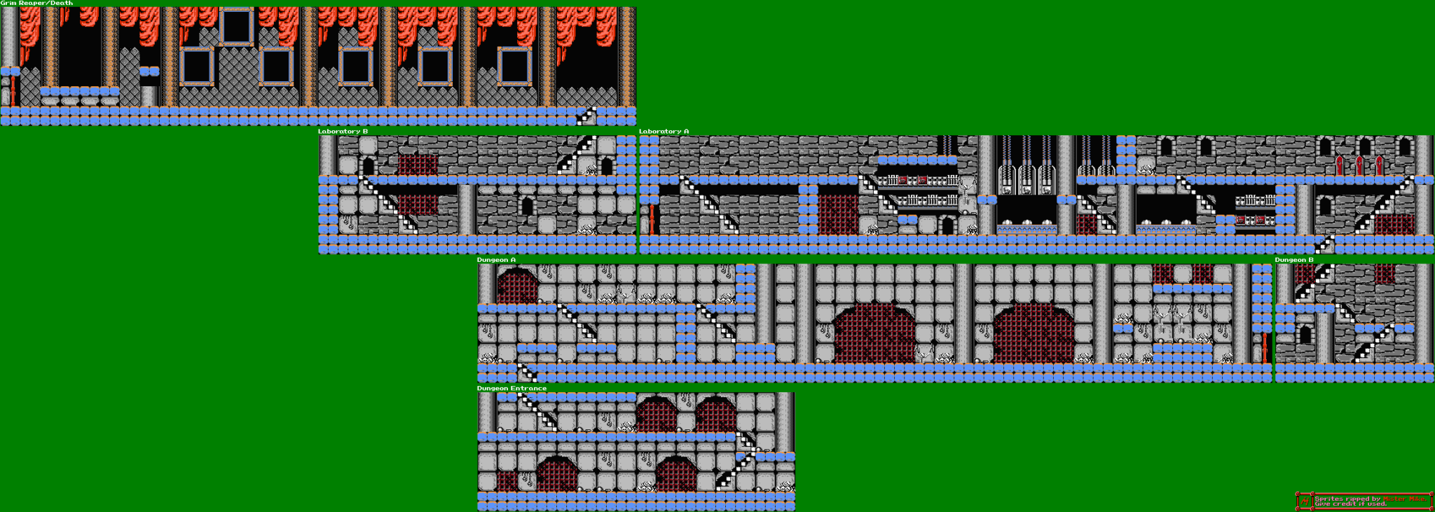 Castlevania Sprites and Level Maps NES | Nes# | Super Mayhem Nes