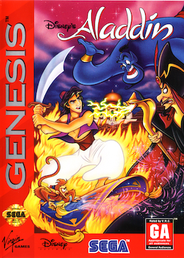 Disney's Aladdin box art for the Sega Genesis