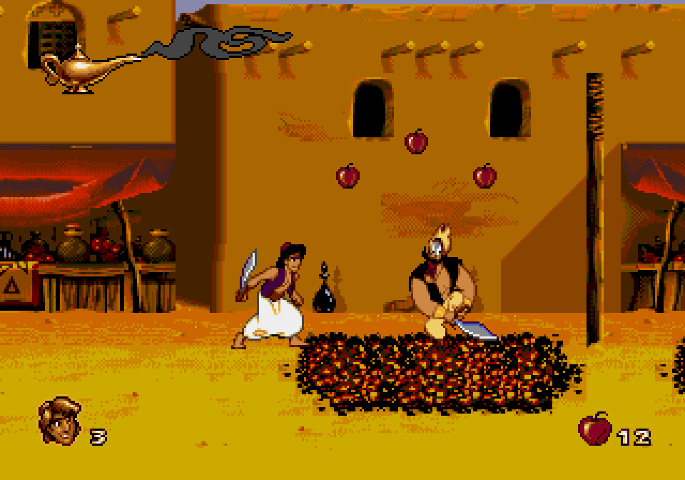 Some Game Play of Disney's Aladdin on the Sega Genesis