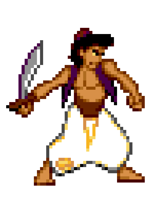 Large Aladdin Sprite from Disney's Aladdin on the Sega Genesis